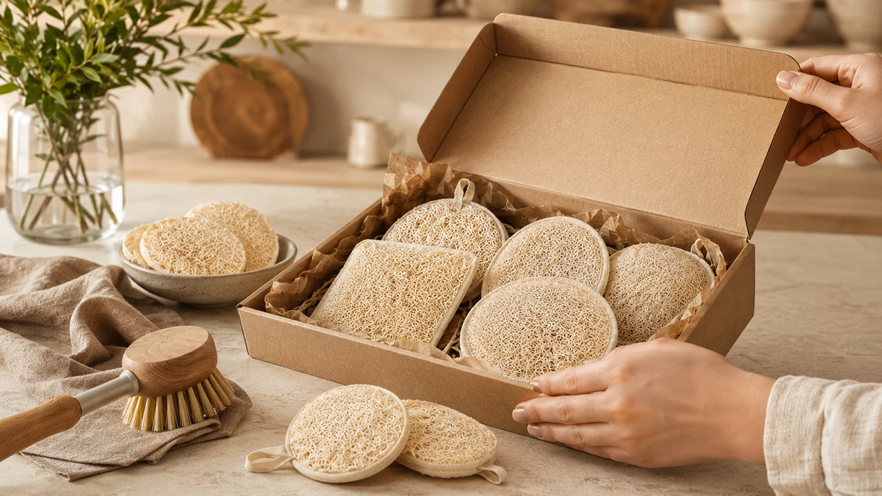 Factory packing workspace for loofah products