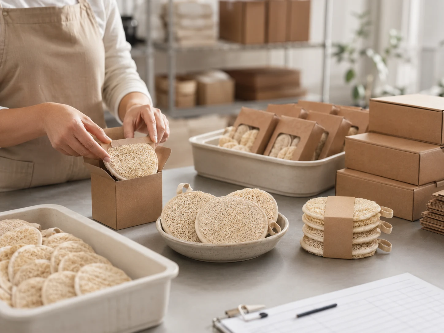 Private label loofah packaging options
