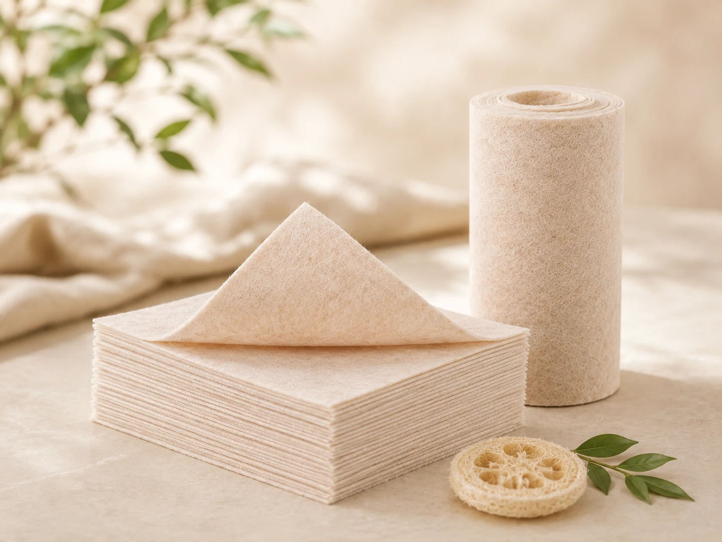 Natural loofah fibre cleaning cloth